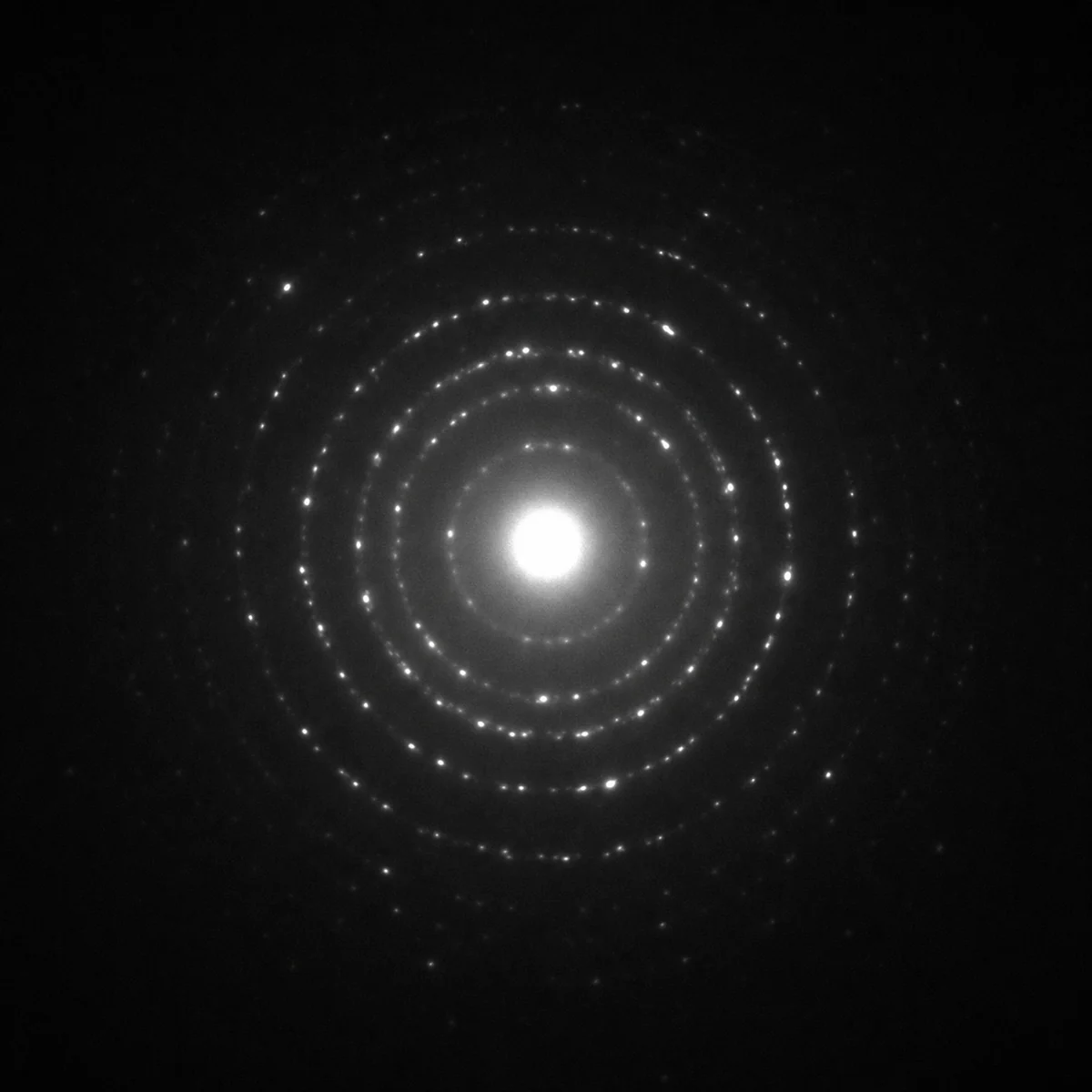 Illustrative simulated selected-area electron diffraction pattern