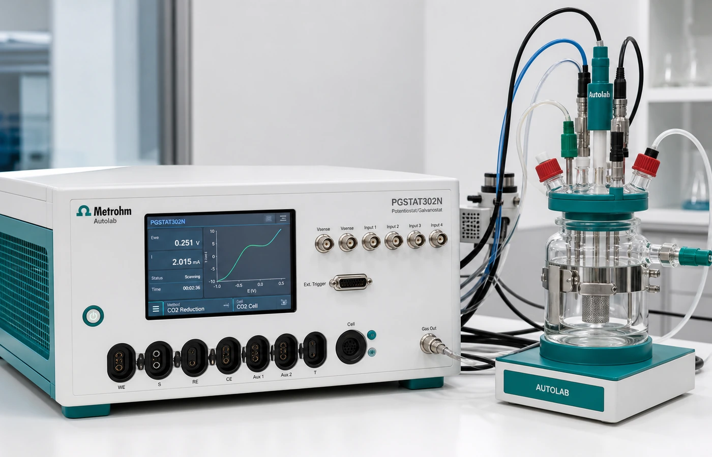Electrochemical workstation used for carbon dioxide reduction testing