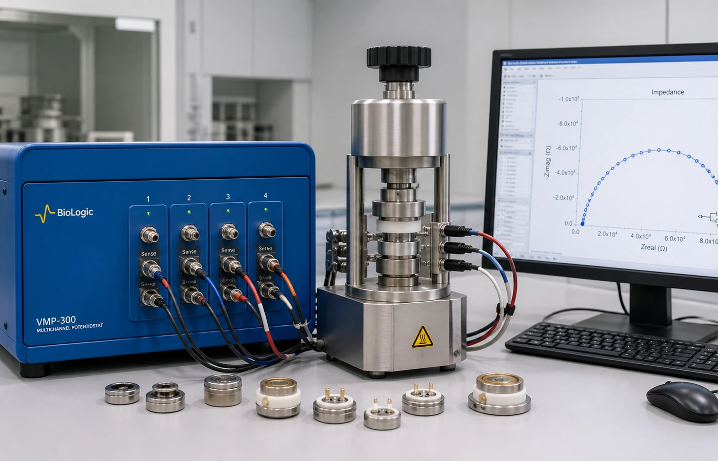 Electrochemical impedance system for solid-state electrolyte characterisation